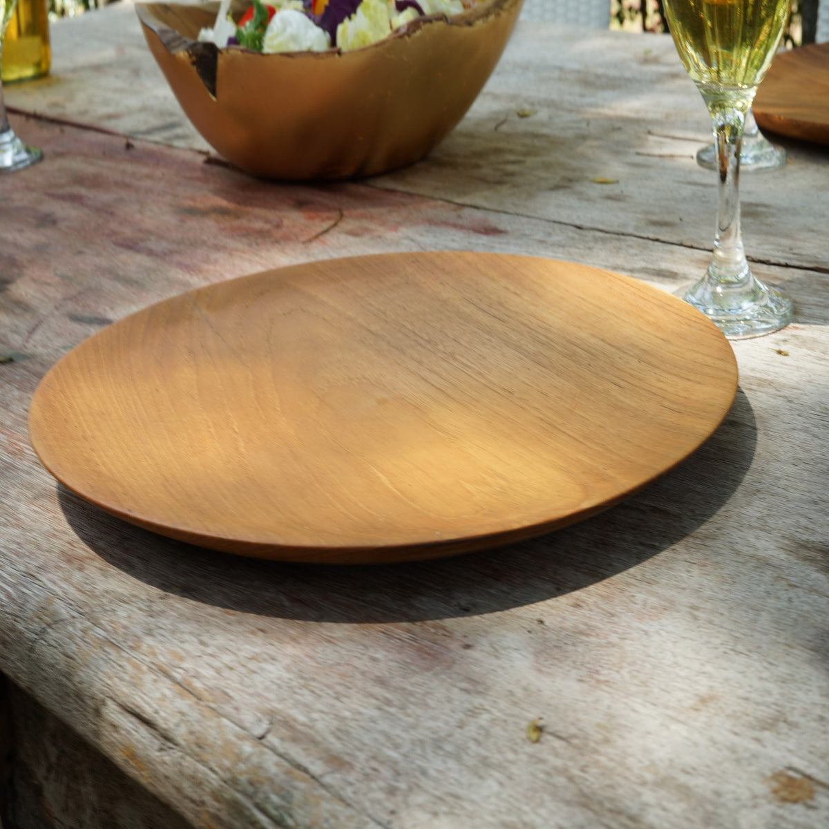 Online Small Teak Plate Bourgogne (Set of 2)