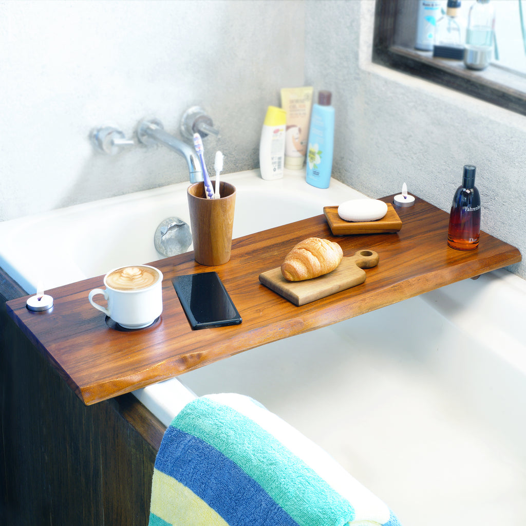 Devin 5-Slat Teak Bath Caddy